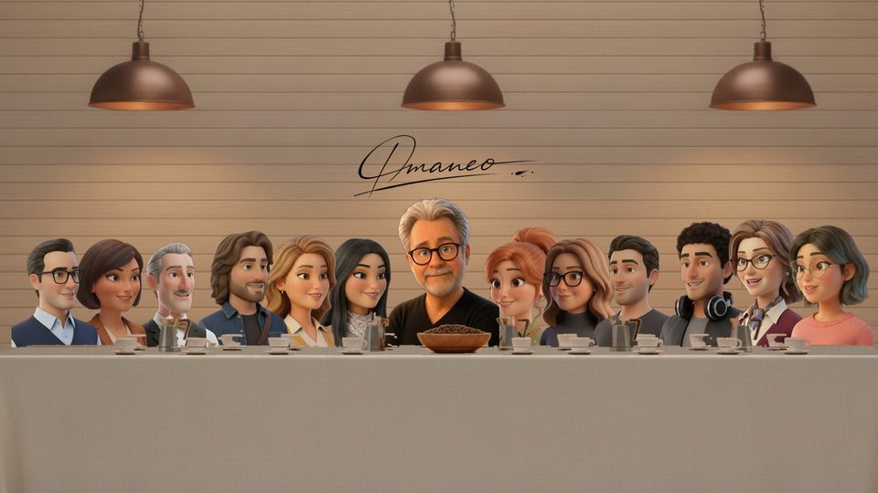 L’équipe omaneo autour d’une table, dessinée